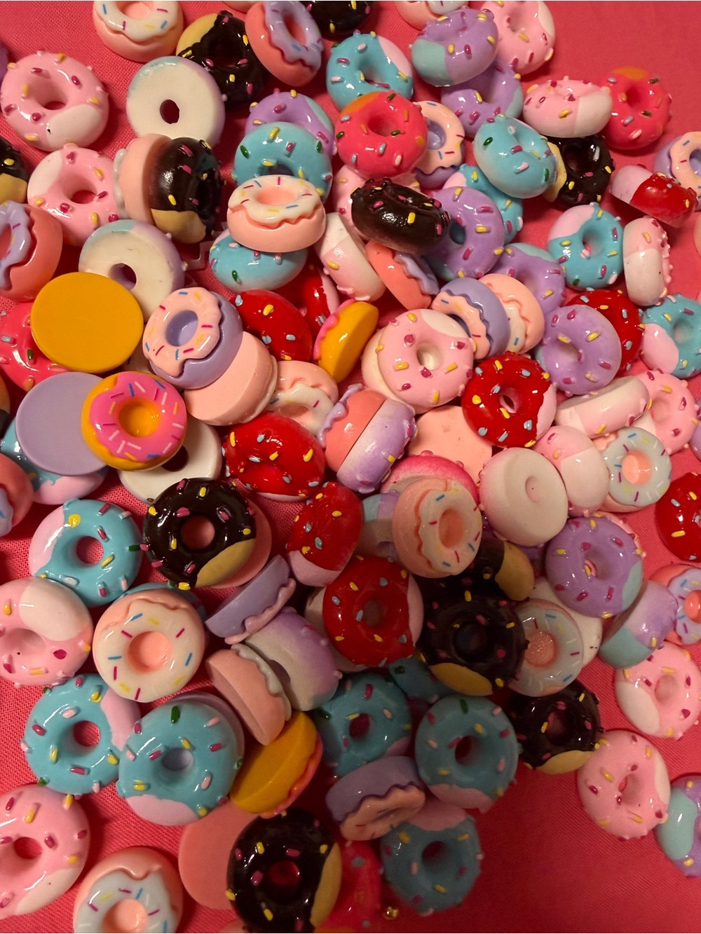 Colorful Mini Donut Resin Charms - Pastel Mix